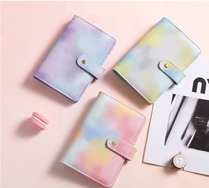 A5 A6 Binder Notebook Perle PU Lederbezug A7 Notizblöcke Budget Binder 6 Ringe Spirale Business Planer Arbeit Agenda Macaron Candy Farbe Großhandel