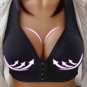 Reggiseno sexy push up senza ferretto da donna Taglie forti Chiusura frontale Tinta unita lette Senza cuciture per L220726