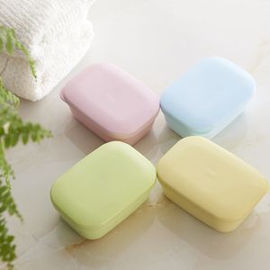 Double Layers Handmade Soap Box Travel Portable Lid Soap Box With Drain Layer Draining Holder Soap Dish Bathroom