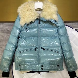 22 New Womens Jacket 세련된 모직 칼라 다운 재킷 디자이너 코트 겨울 느슨한 코트 따뜻한 패션 파파 벨트 레이디 면화 겉옷