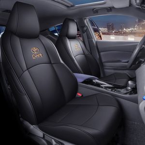 Coprisedili per auto su misura per Toyota Select C-HR Set completo con accessori decorativi per dispositivi anteriori e posteriori in finta pelle Nero 5 posti