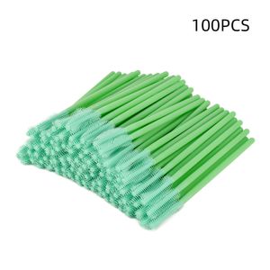 Green beauty makeup household eyebrow brush knife type disposable silicone eyelash brush 100pcs