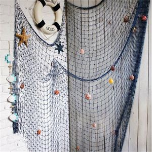 100200 cm Big Fishing Net Supplies Home Decoration Wall Hangings roliga Medelhavet Sea Style Hushållsdekor Väggklistermärken 220727