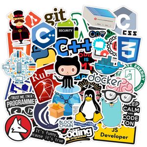 10 30 50sts programmerare Geek Java Waterproof PVC Stickers DIY Skateboard Guitar Laptop Bagage Graffiti Decal Sticker Kids Toys 220716