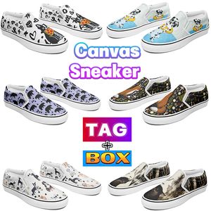 O mais novo clássico Sapatos Custom Shoes Diy Slip On Canvas Sneaker Men Women Sneakers Anime Anime Animal Cartoon Treinadores Moda Unissex Treinador respirável personalizado