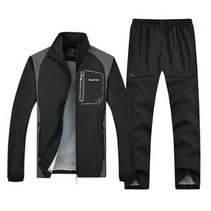 Mężczyźni garnituru jesienne zimowe męskie menu casualne kurtki dwa sztuki zestaw Man trening Joggers Suit Tracksuits z długim rękawem 201118