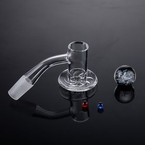 10mm 14mm Male Wholesale Blender Spin Quartz Banger Smoking Accessories With Spinner Cap Glass Marble Ruby Pearls 45 90 Degree Beveled Edge Nails BSQB01