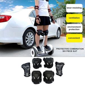 Abbigliamento da motociclista 6 pezzi/set Gomitiere per bambini Ginocchiere Ciclismo Skateboard Protezione Equipaggiamento Polso regolabile Sicurezza di guida