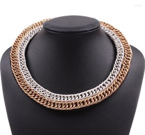 Fashion Gold Silver Color Chain Punk Statement Choker Collar Collana gioielli da festa per girocolli da donna Godl22