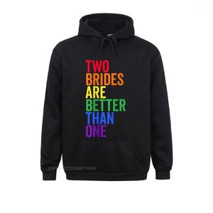 Men's Hoodies & Sweatshirts Hoods Two Brides Are Better Than One Cute Lesbian Wedding Gift T-Shirt Summer Long Sleeve Men Custom Funny