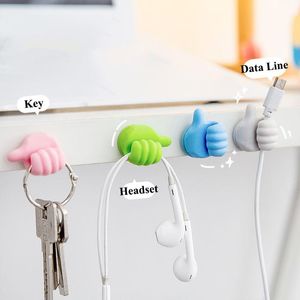 Hooks Rails Creative Finger Hook Wall Adhesive Data Cable Organizer Kitchen Storage Rack Home Multi-Purpose Bedroom Nyckelklipp