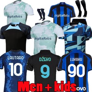 S XL Lukaku Home Away Soccer Jerseys Inter Barella Vidal Lautaro Eriksen Alexis Dzeko Correa Uniforms voetbalshirt Milan Men Kids Kit Blue