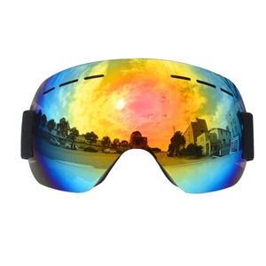 Skidglasögon dubbelskikt UV400 Goggles sfäriska lins unisex anti dimma vinter snowboard glasögon snöskidmask Q0107207A