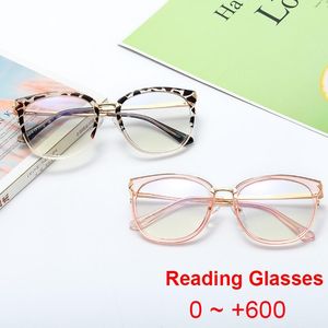 Wholesale reading glasses lights for sale - Group buy Sunglasses Fashion Round Reading Glasses Women High Quality Clear Pink Leopard Eyeglasses Prescription Blue Light BrilSunglasses
