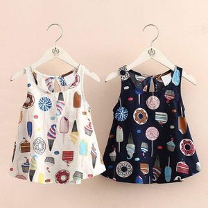 Vestidos de menina verão de estilo coreano Roupas infantis Meninas Princesa Cotton Salia