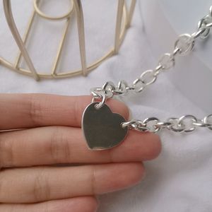 18k gold Plated silver jewelry women necklaces chain link luxury jewellery heart pendant necklace custom Love Top Quality Wedding Party wholesale gifts Engagement