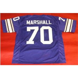 Mit Custom Männer Jugend Frauen Vintage CUSTOM #70 JIM MARSHALL College-Football-Trikot Größe S-4XL oder individuelles Trikot mit beliebigem Namen oder Nummer