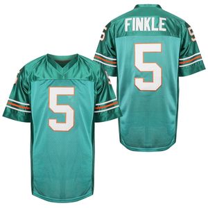 Mit #5 Ray FINKLE Ace Ventura Movie Jersey Teal Green 100 % genähte Ray FINKLE Custom Retro-Fußballtrikots