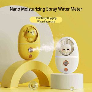 Мини -мультфильм Nano Face Phereer Portable Handheld Cold Spray Увлажняющий и увлажняющий тонкий туман красот USB Charger 220507