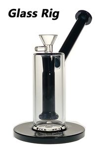 Glass Hookah Rig/Bubbler for smoking bong 7inch Height with black perc with 14mm female and bowl 2500g weight BU072