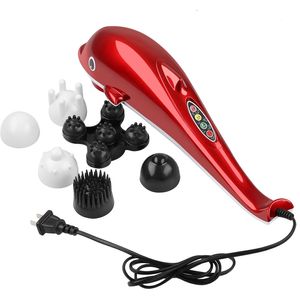 Elektrisches Delphin-Massagegerät, Rückenmassage, Hammer, Vibration, Infrarot-Stick-Roller, zervikale Körpermassage 220426