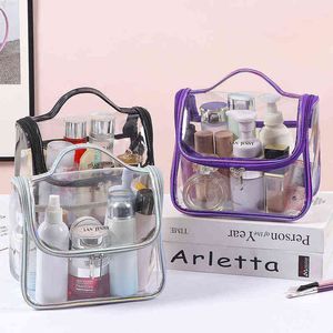 Simple Waterproof Transparent Cosmetic Bag Portable Small Fresh Ins Travel Large Capacity Storage Wash Bag 220625