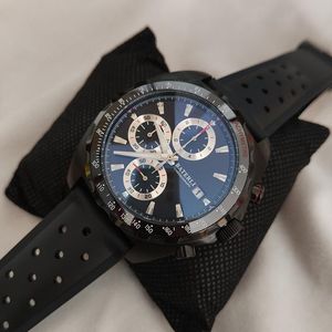 Armbandsur berömda ursprungliga märke högkvalitativa män Chronograph klockor Japansk VK Quartz klocka för andningsbar gummiband