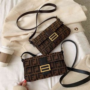 66% OFF trendy bags 2022 New Designer Handbags Autumn and belt buckle small fashion simple color contrast letter