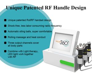 Bärbar graders roterande RF rullmassage Radiofrekvens Ansikt Lyftande LED lampor rynka borttagning Skin åtdragning av anti aging hudföryngring