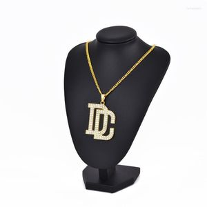 Pendant Necklaces Fashion Crystal DC Necklace Letters Chain Pendants Wholesale Accessories Female Gifts Hiphop Party JewelryPendant