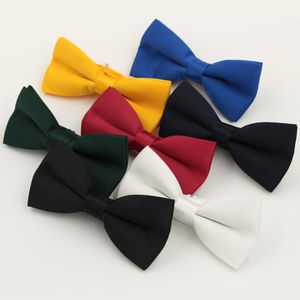 16 Solid Color Fashion Bow Ties For Men Red Blue Bowtie Wedding Groom Butterfly Cravat Gravata Black