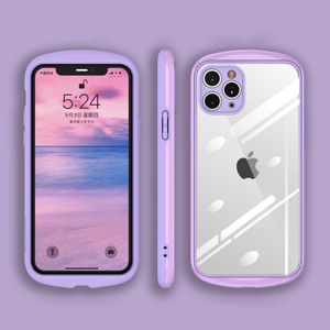 石畳のキャンディーカラーミリタリーショックプルーフクリアバックカバー電話ケースiPhone 12 mini 11 pro xs max xr x 7 8プラス