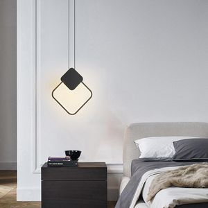 Hängslampor homlue led ljuskrona rund fyrkantig oval glödlampa ac 220v studie sovrum modern minimalistisk stil belysningspendant
