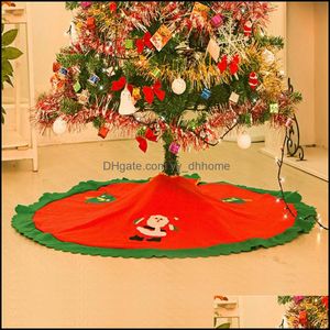 Dekoracje świąteczne świąteczne zapasy imprezy domowe Ogród czerwony 90 cm baza spódnicy drzewa ers mat holida dh8q4