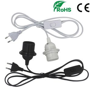 1.8m Power Cord Cable E27 Lamp Base Holder 220V EU Hanging Pendant LED Light Fixture Lamp Bulb Socket Cord Adapter With Switch