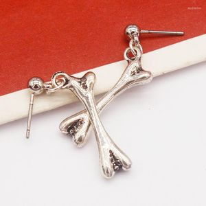 Fashion Jewelry Parts Ancient Silver Color Dark Gothic Punk Bone Of Death Cool Simple Ear Dangle Earrings VGE033 & Chandelier