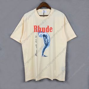 Gömlek Tasarımcısı T Buğday Tişörtünün İyi Rhude Kulağı Erkek Kadın Yüksek Kaliteli Sokak Giyim Büyük Boy Üstler Yüksek Kalite 001