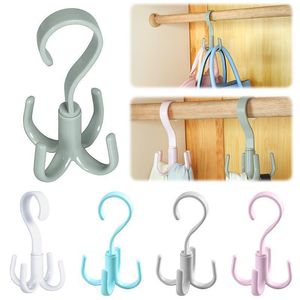 Hooks Plastic Handbag Clothes Ties Bag Holder Shelf Organizer 360 Degrees Rotated Belt Closet Hanger Hanging Rack StorageHook Hangers &