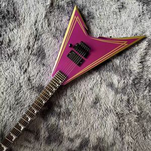 Listras de cores personalizadas Jack / guitarra elétrica RR especial com escamas de ébano de picape ativo ALER ALER MAPELO DE METAL DE METAL DE METAL