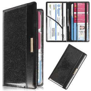 Car Organizer Insurance And Registration Holder PU Leather Auto Vehicle Card Paperwork Exquisite Craftsmanship Black Document