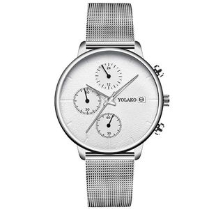 Nytt koncept Mesh Band Men's Watch Business Casual Calender Watch Fashion Quartz Watches