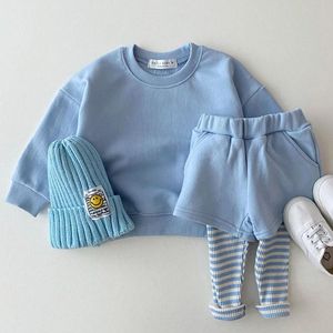 Kleidung Sets Koreanische Baby Kleidung Jungen Mädchen Candy Farbe Sweatshirts Hosen 2 stücke Trainingsanzüge Lässige Mode Kinder Kinder SetsKleidung