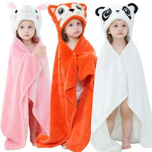 Blankets & Swaddling 100cm Kids Animal Cartoon Children's Baby Clothing Child Blanket Panda BeachTowels For 3-10YearsBlankets SwaddlingB