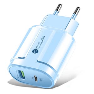 Cell phone charger USB PD dual-port 20W fast charging head A/C dual-port high-power high-quality adapter