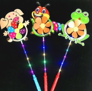 LED Glowing Windmill Toy Blinking Light Up Spinning Windmill Gift Slumpmässig färg Mest populära nyårsgåvor