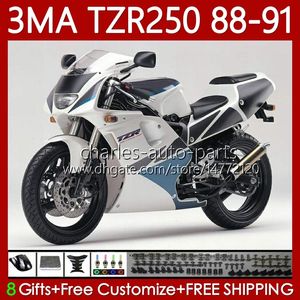 Kit de feiras para Yamaha TZR-250 TZR250 TZR 250 R Rs Rr 88 89 90 91 Branco ABS azul 405NO.51 YPVS 3MA TZR250R TZR250RR 1988 1989 1990 1991 TZR250-R 88-91 moto corpo