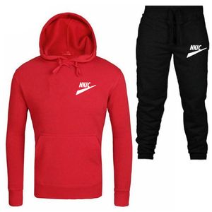 2 Pieces Sets Tracksuit Men Women Brand LOGO Print Hooded Sweatshirt +Drawstring Pants Male Sport Hoodies Running Sportswear