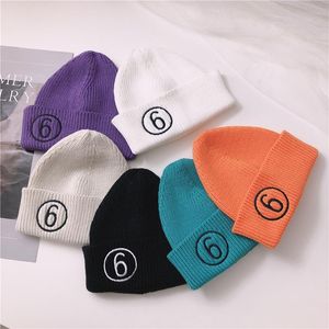 Berets Letter Embroidery Crochet Knit Cap Beanie Autumn Solid Warm Skullies Beanies Caps Female Knitted Hat Ladies Girls Winter HatBerets