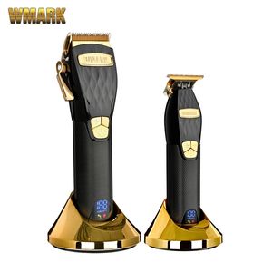 الوافدين WMARK Cordless 5 قطع الشعر Clipper NG 2032 2033 مع شفرة Taper Electric Trimmer LCD شاشة 220712