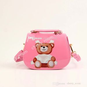 Designer Kinder Cartoon Prinzessin Handtaschen Mini -Geldbörse bedruckte Kinder eine Umhängetasche süße Mädchen Bären Patent Leder Mode Cross Lod Bags F1236